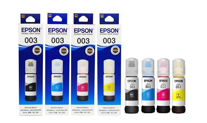 Epson Ink Bottle 003 Set 4 nos (Black ,Cyan ,Magenta ,Yellow)